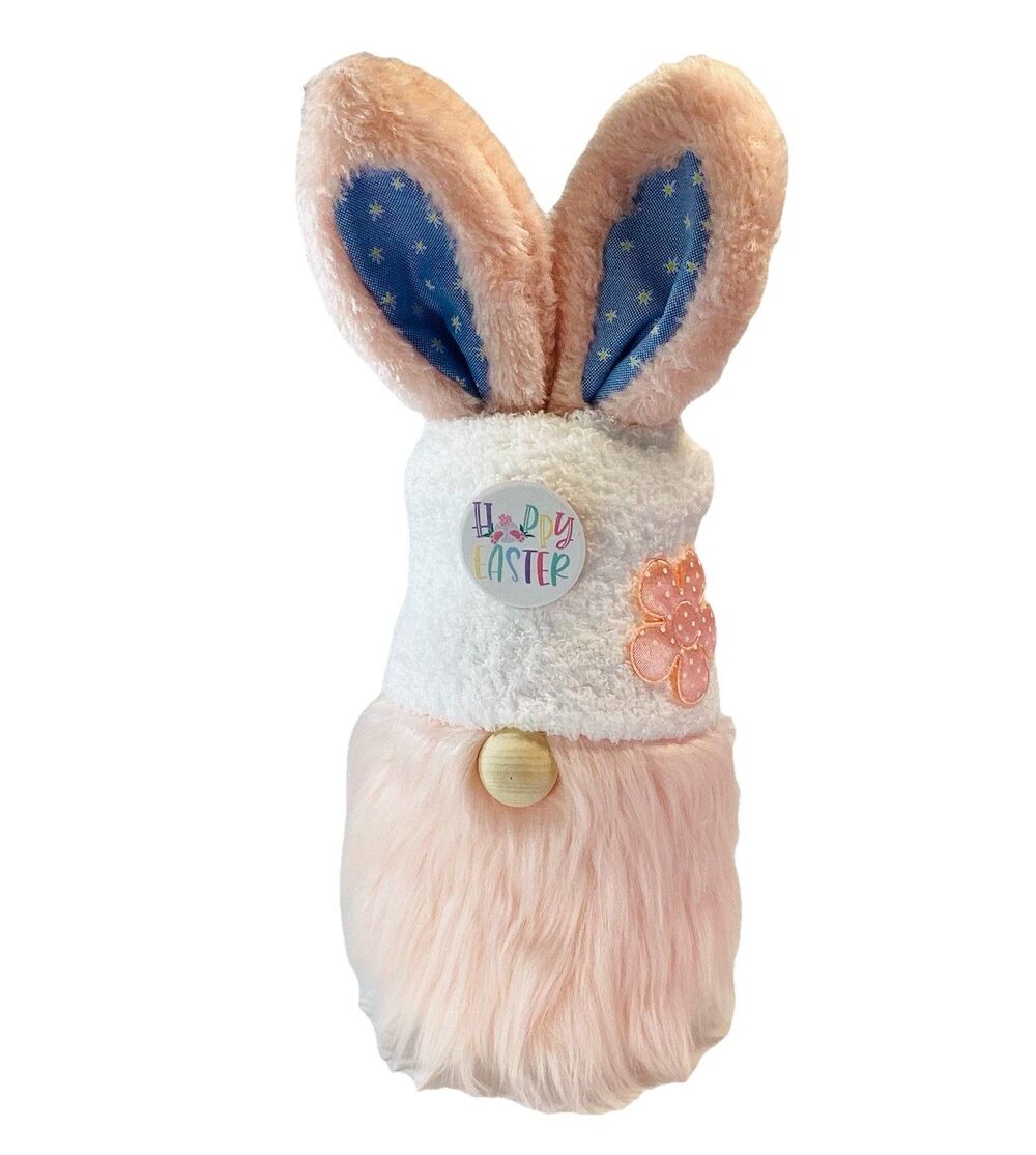Easter Bunny Gnome Shelf Sitter Plush Handmade Measures 12”